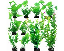 10 stuks aquarium planten decoratie kunstplanten terrarium sierplant groen