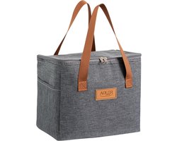 Lichtgrijze Thermotas - Isolatie voor Koud en Warm Voedsel, Milieuvriendelijke Aluminiumfolie Voering, Compact en Lichtgewicht, 20-25L Capaciteit - Ideaal voor Lunch, Picknicks en Reizen