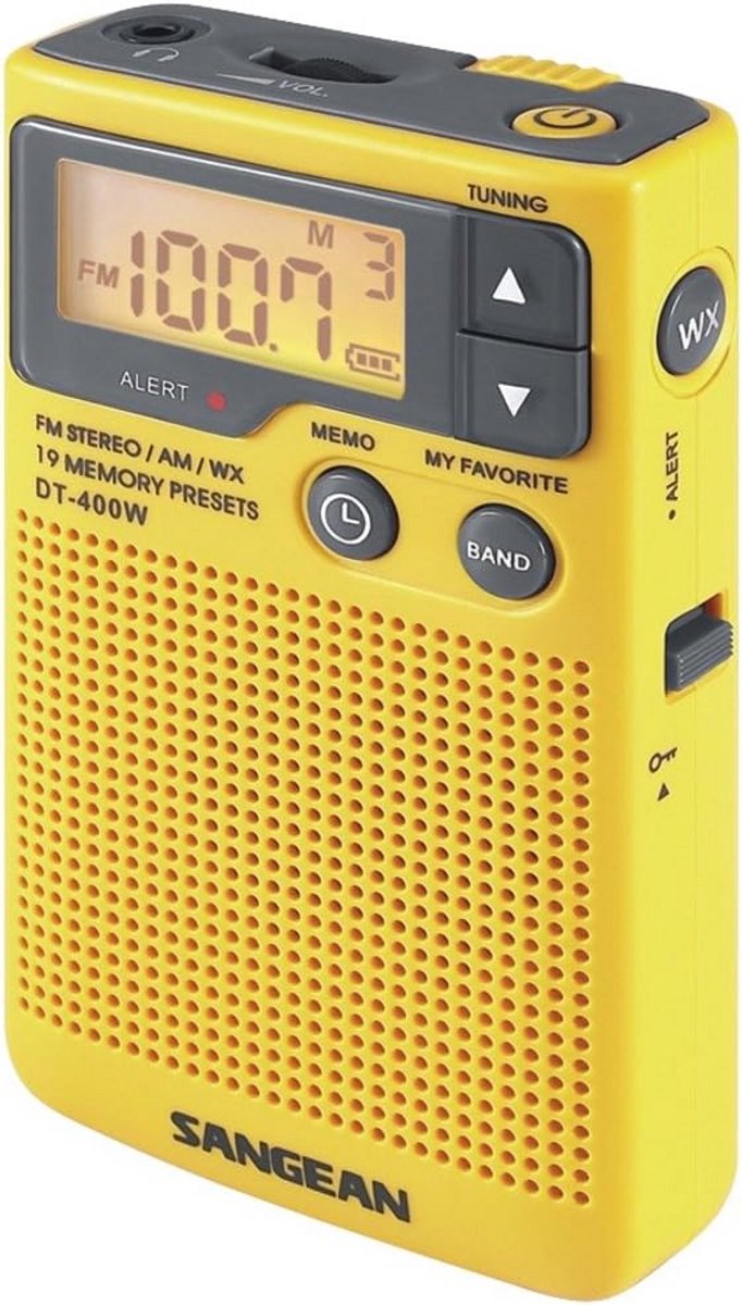 Draagbare Digitale AM/FM Radio Zakradio met Weeralarm