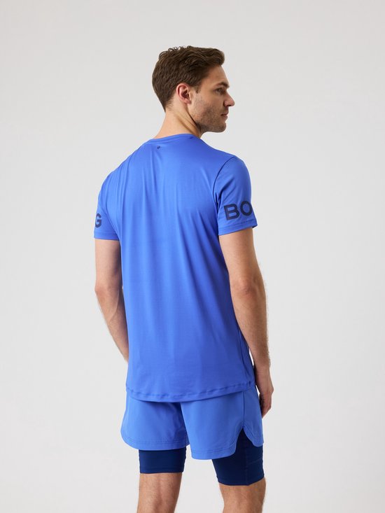 Björn Borg Sportshirt Heren Korte Mouw - Amparo Blauw - Gerecycled Polyester - Maat L