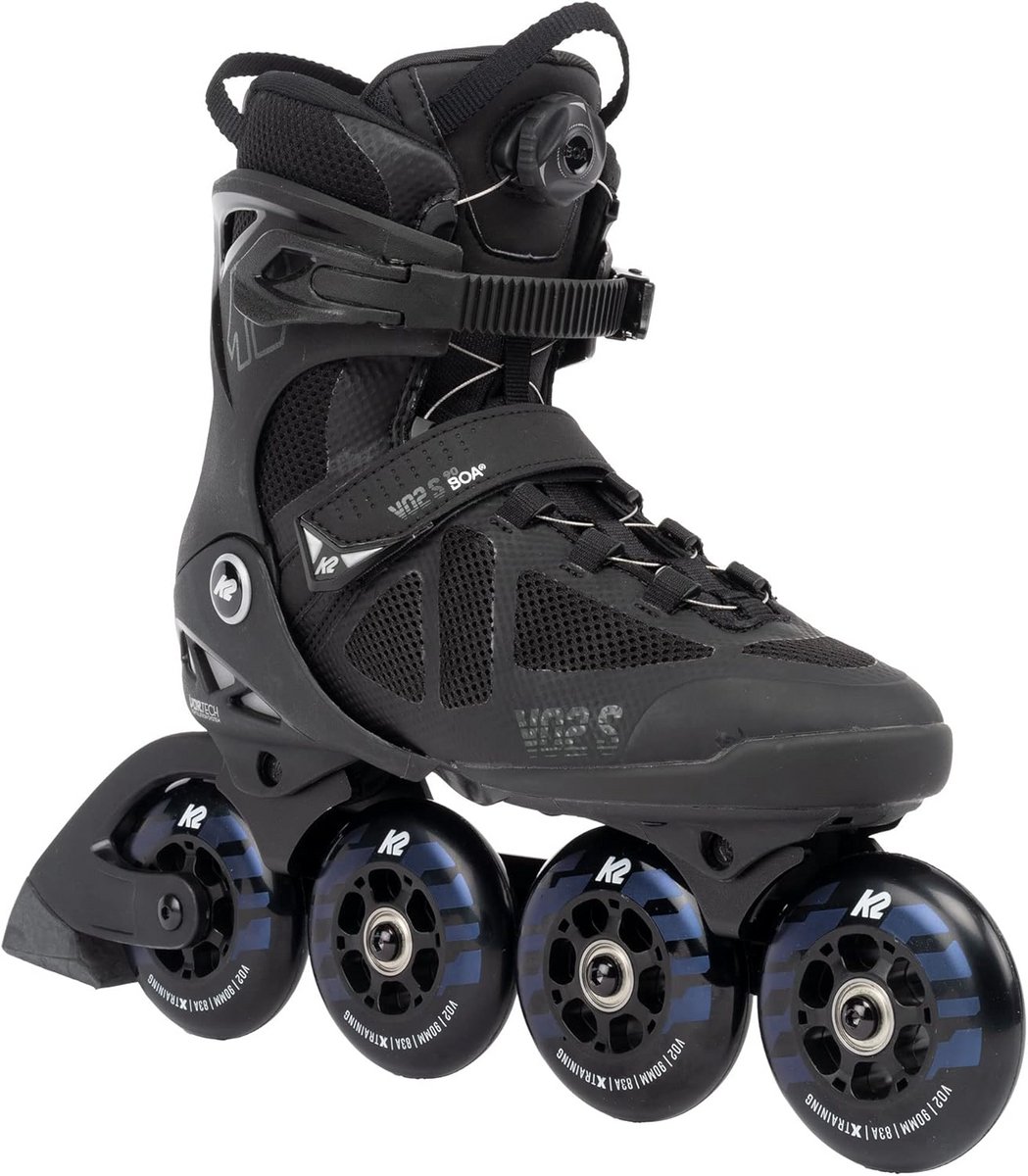 Inlineskates voor Volwassenen met BOA Fit Systeem - Snelle Fitness Skates - Zwart
