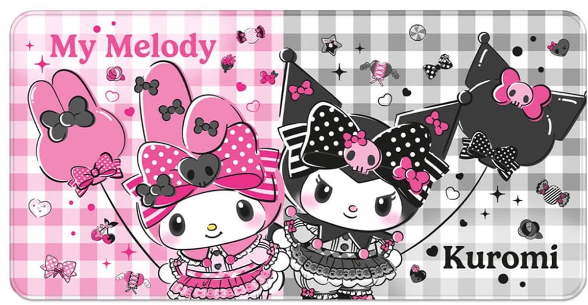 Sakami Merchandise Sanrio Pink Black Party Series XXL Mousepad My Melody & Kuromi Mouse pads