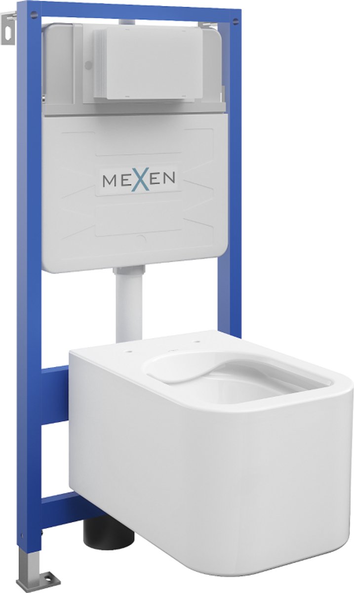 Mexen inbouwtoiletset WC Fenix Slim frame met WC-pot Elis, glanzend wit - 6103391XX00