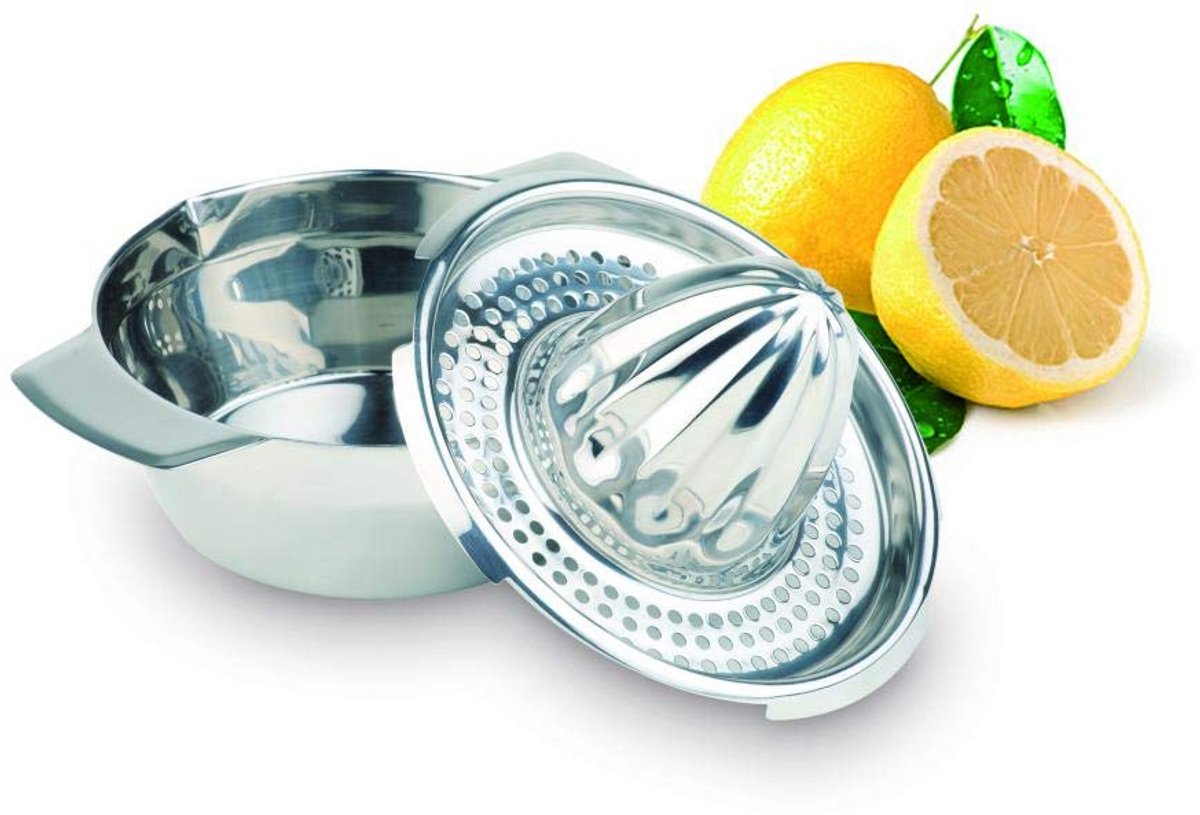 Citruspers RVS met Opvangbak - Sapcentrifuge Keukenhulp Hoogglans