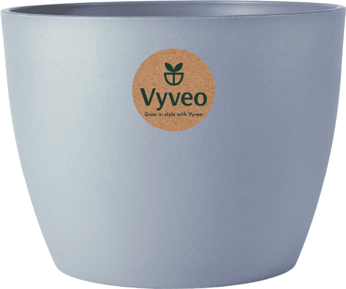 Vyveo - Bloempot Lunda - 17x12 - Donkergrijs - Bloempot voor binnen en buiten - Lichtgewicht - Breukbestendig - Vorstbestendig - UV-bestendig