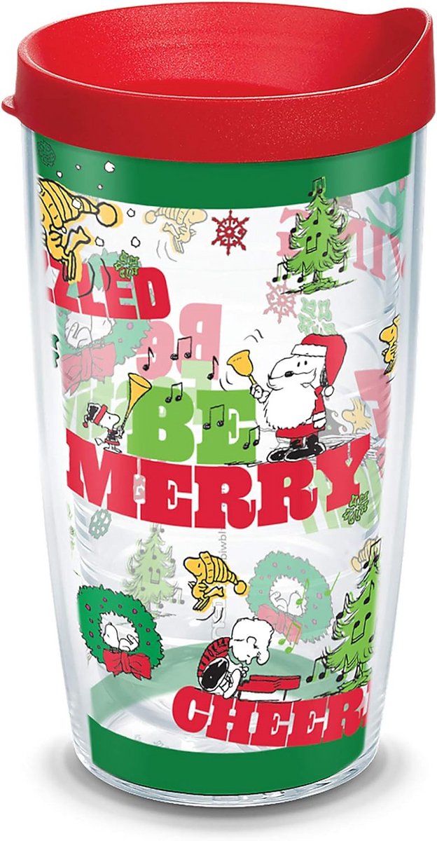 Geïsoleerde Drinkbeker met Deksel en Holiday Design