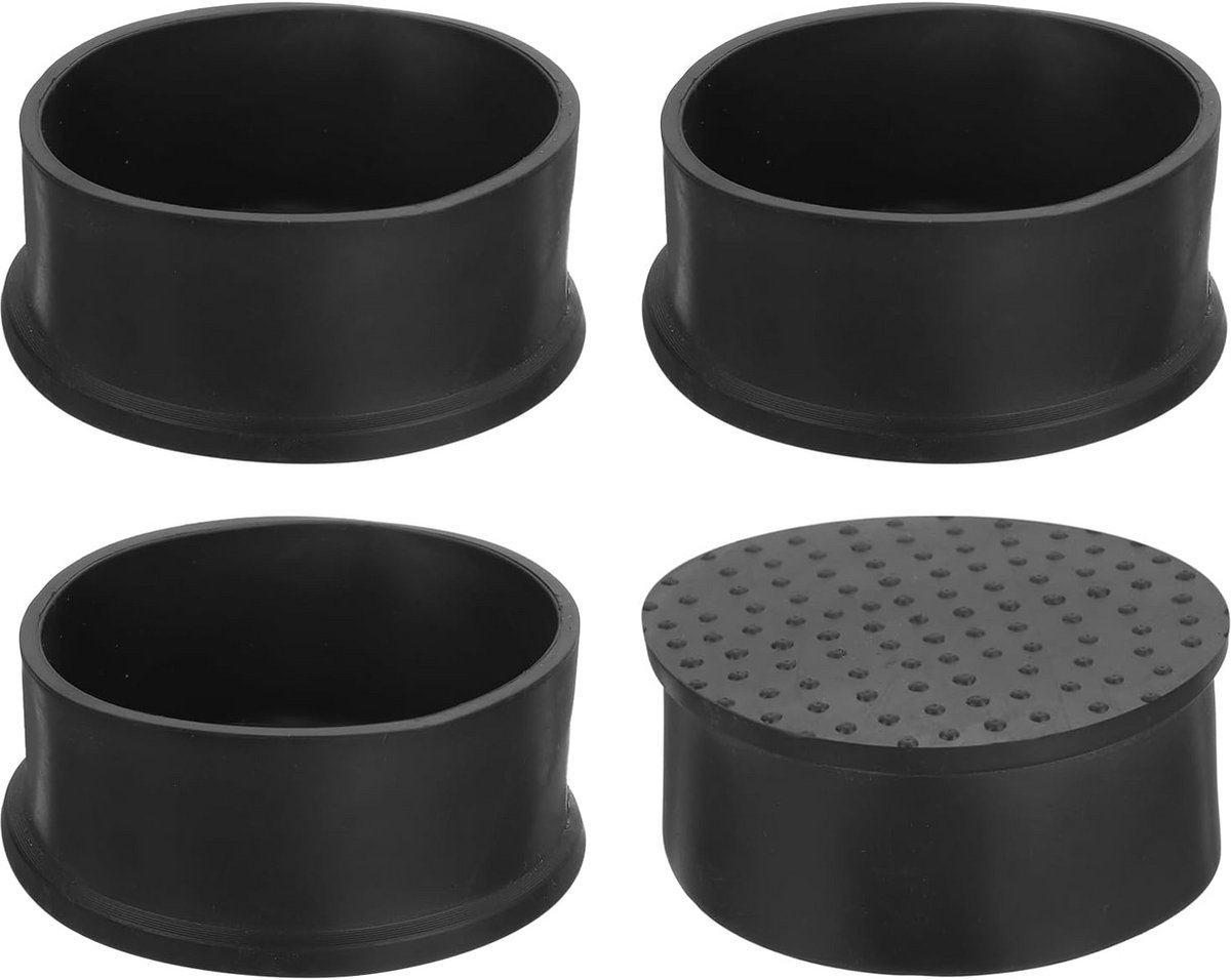4x Stuks Stoelpootdoppen Zwart 80mm PVC - Antislip en Krasvrije Meubelvoeten voor Ronde Poten