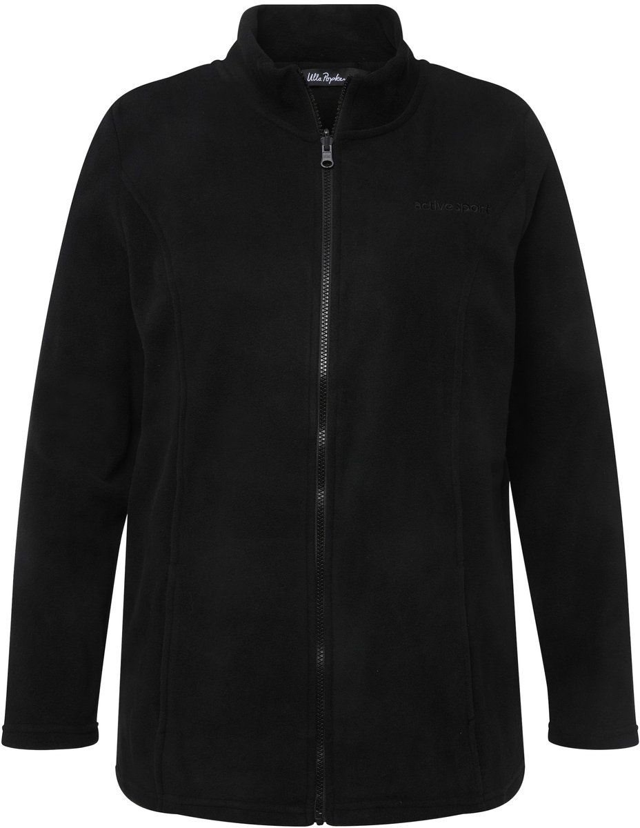 Ulla Popken - Dames - Fleecejas mix & match binnenjas gerecycled - Zwart - Maat 62+