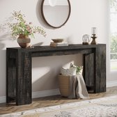 Tribesigns Console - Table d'appoint - Table latérale Industrielle - Bois - Bois Naturel - 160 x 29.5 x 85 cm - Gris