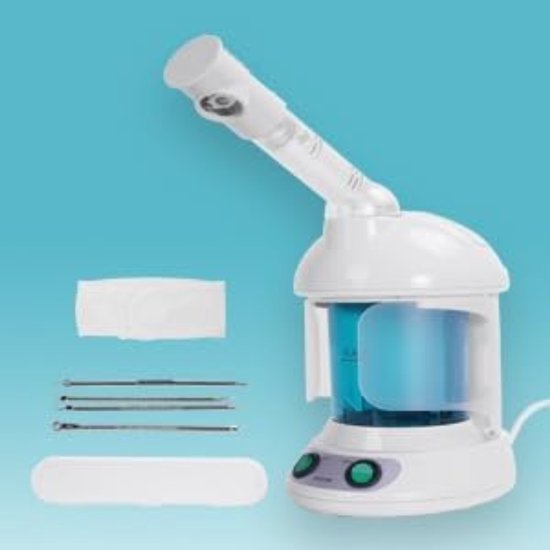 Aurixi® Gezichtsstoomapparaat – Gezichtstomer – Gezichtssauna – Wit/Blauw - 28cm x 19cm x 19cm