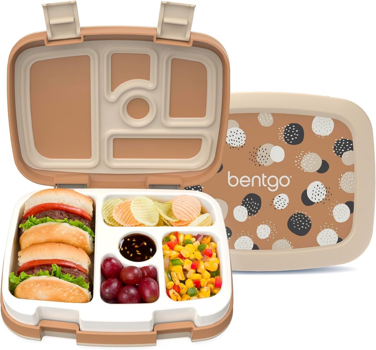 Lekvrije lunchbox in Bento-stijl met 5 compartimenten, valbestendig, vaatwasmachinebestendig, gemaakt van BPA-vrij materiaal, voor kinderen van 3-7 jaar