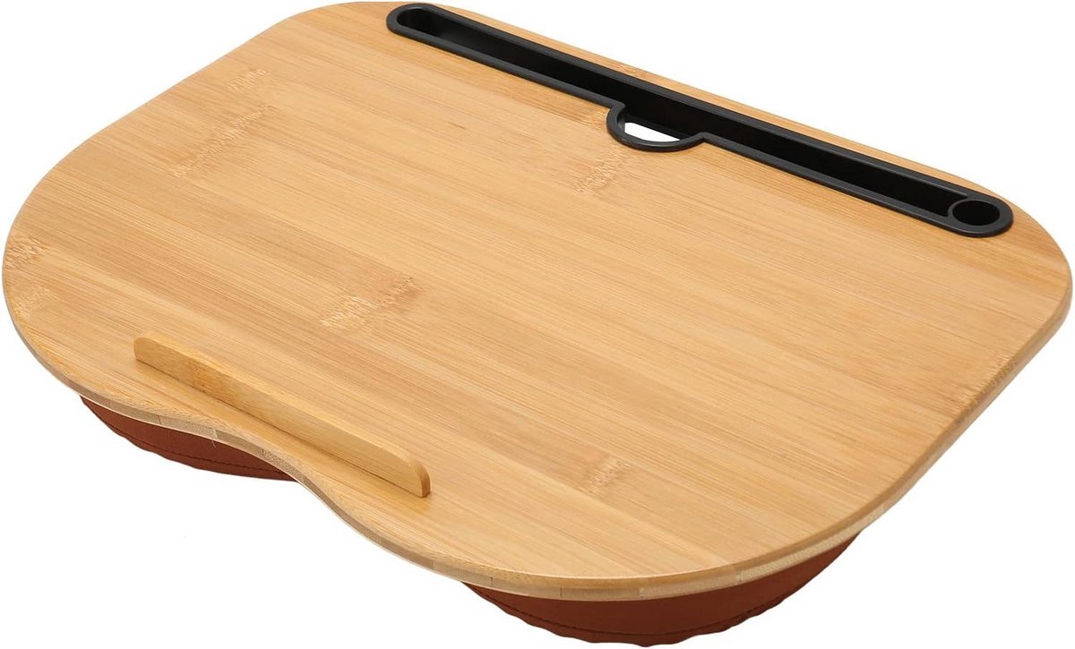 Houten Lapdesk 15.6 Inch met Antislip en Kussen - Multifunctionele Laptop Tablet voor Bed en Bank