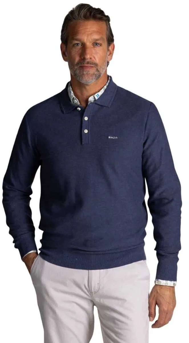 NZA - Blauwe katoenen polotrui