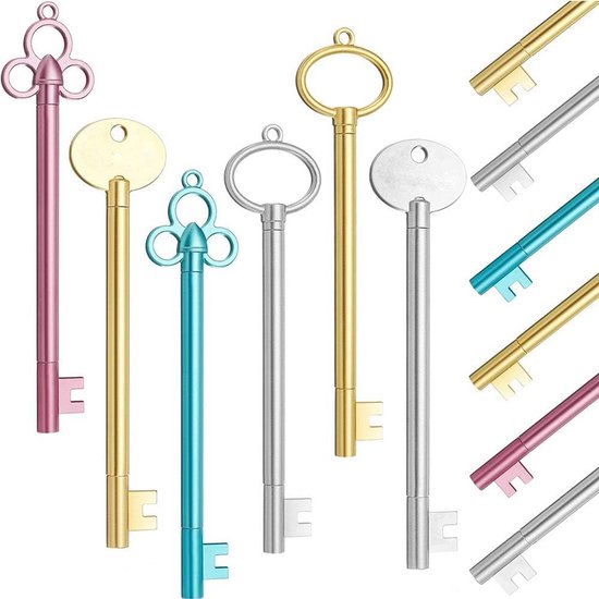 YAOZUP Sleutelvormpennen – 30 Stuks, 6 Stijlen, Zwarte Inkt 0,5mm – Creatieve Gelpennen Voor School, Kantoor & Cadeau