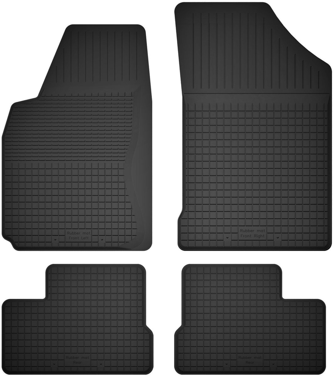 Wielganizator BasicProtect Serie - Rubber Auto Vloermatten - 1,5 cm Rant - 4 Stuks