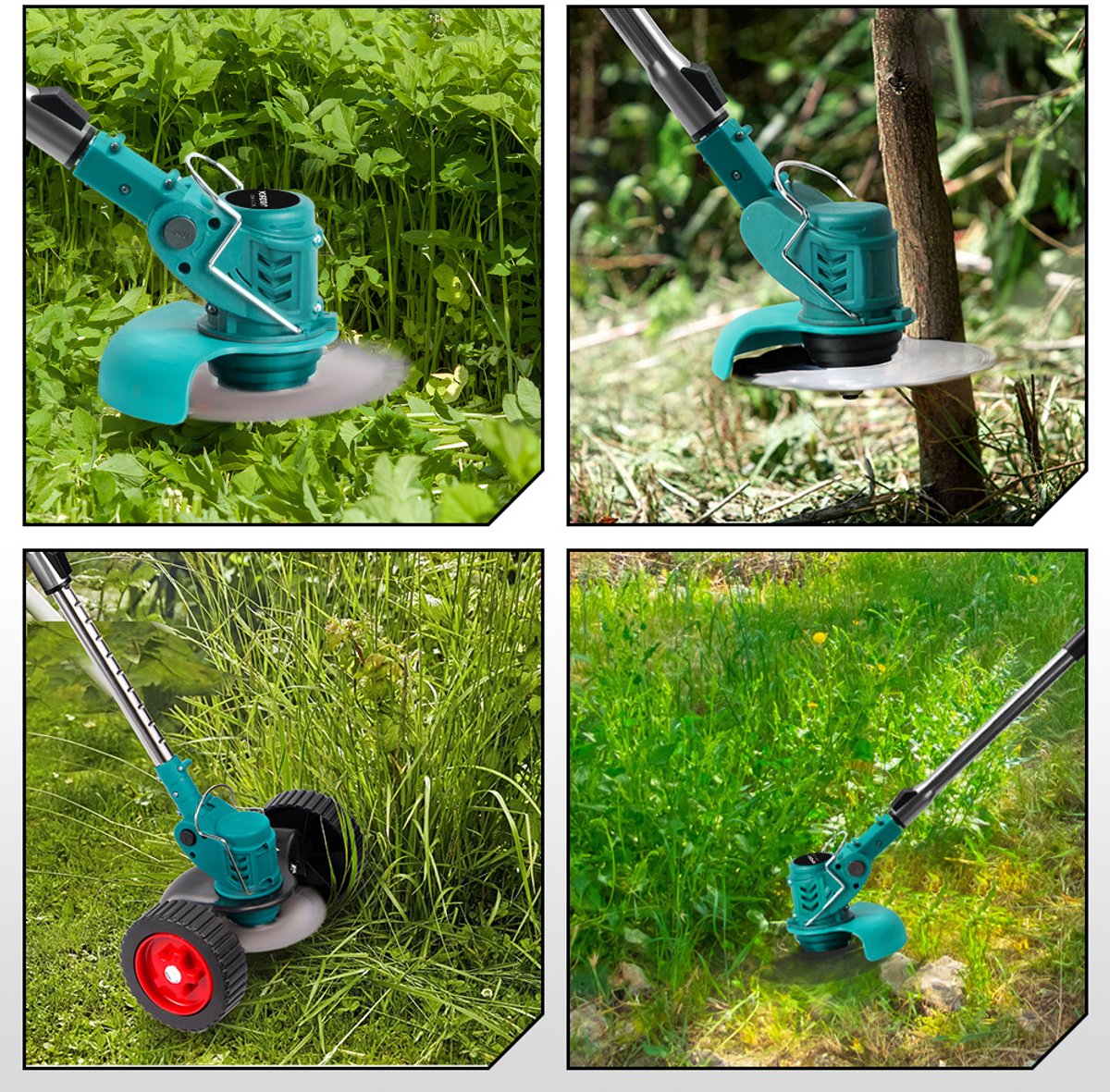 Yofidra Accu Bosmaaier - 4-in-1 Kantenmaaier - 150 mm Grastrimmer - Opvouwbaar - Draadloos & Elektrisch Grasmaaier - Incl. 2 Accu ‘s - voor gazon, struiken en onkruid. – foto 8