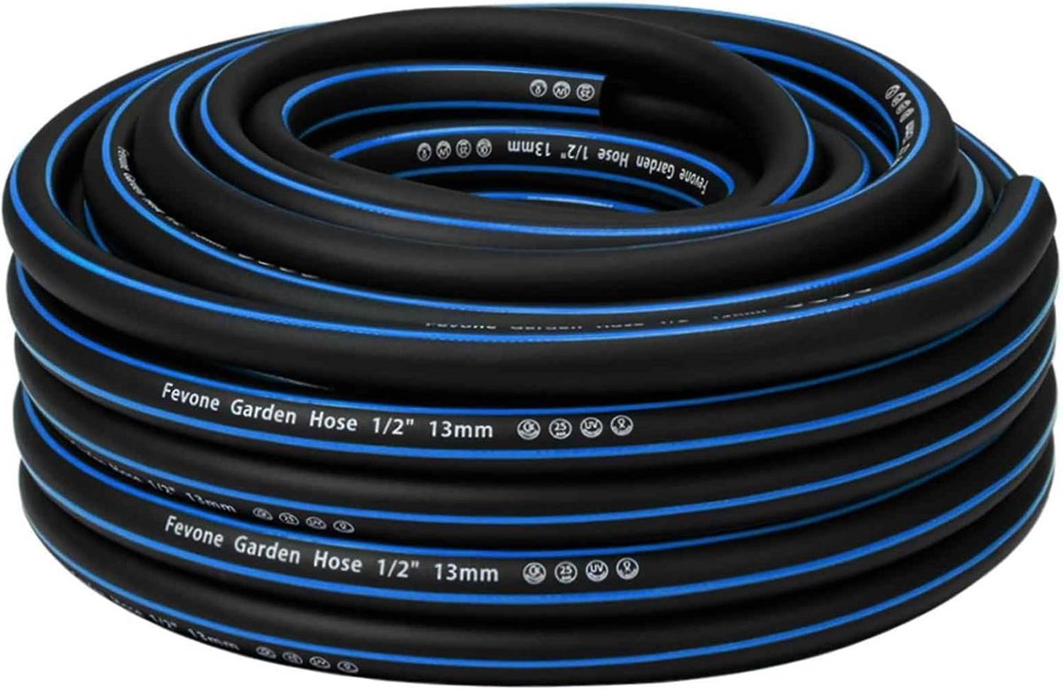 Tuinslang - Waterslang - Tuin Bewateren - 4-Laags Knikvrij - 20 m - Zwart/Blauw