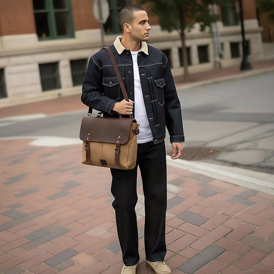 Sac à bandoulière de style vintage couleur havane