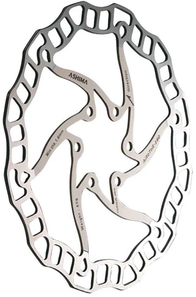 Ashima Aro-08 Ultralight 6b Remschijf Zilver 160 mm