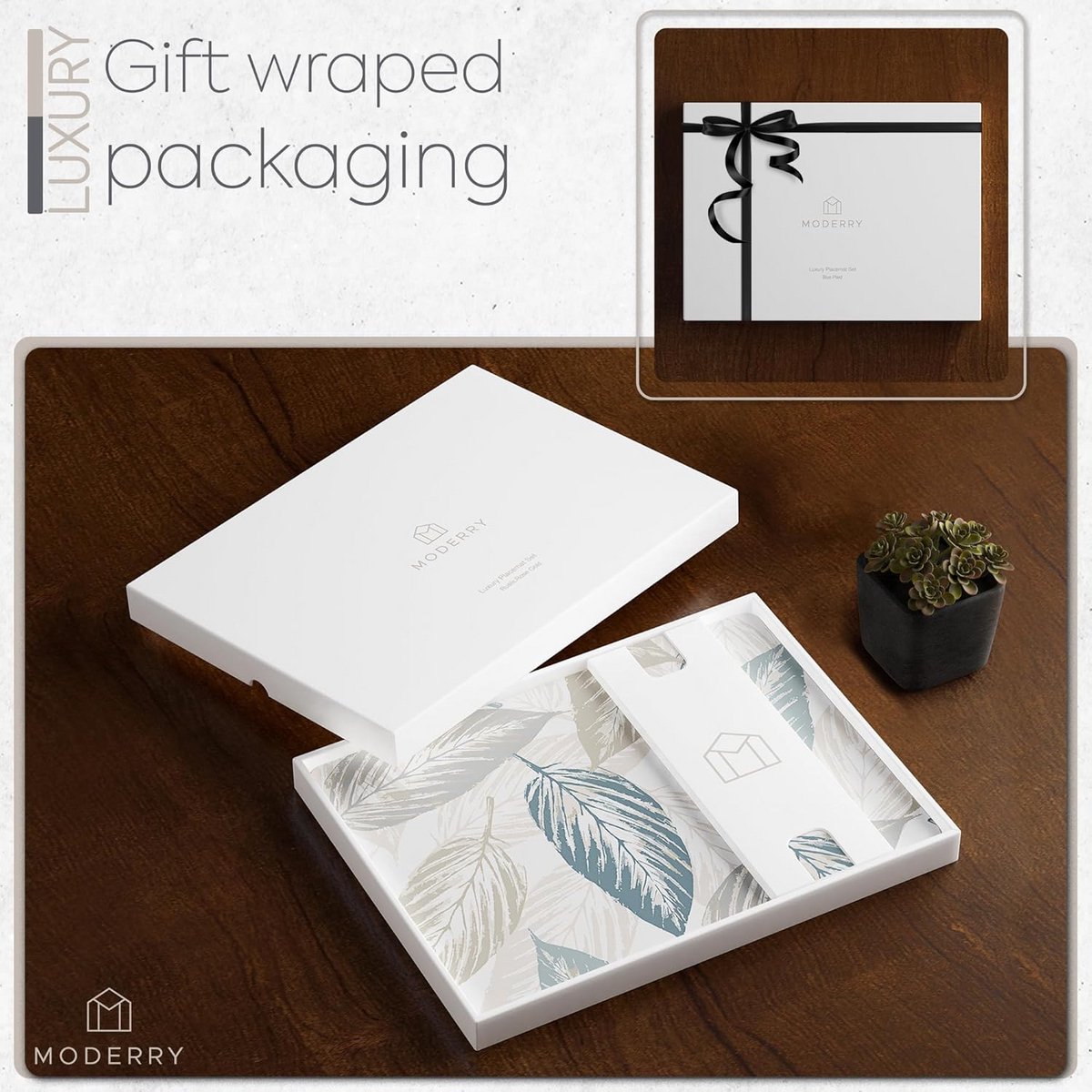 Set van 4 Hittebestendige Kurken Placemats met Marmeren Onderzetters - 40x30 cm