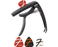 Finesse Universele Capo met Plectrums - Plectrumhouder - Gitaar - Akoestisch - Elektrische - Ukelele - Zwart