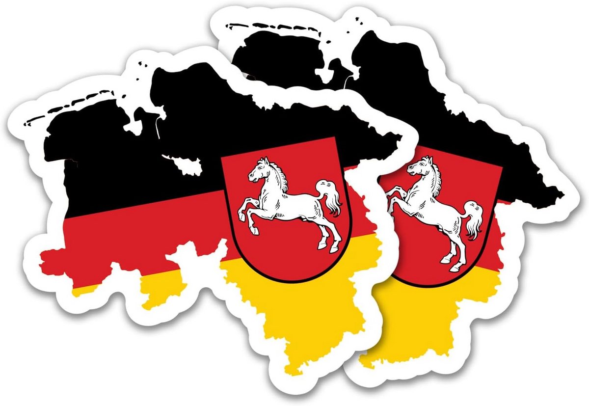 Set van 2 Landen Silhouetstickers Zelfklevend Weerbestendig