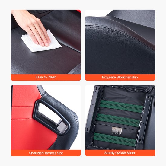 VEVOR 2 verstelbare racestoel met PVC-leer en Q235B-schuifregelaar van Vevor — afbeelding 5