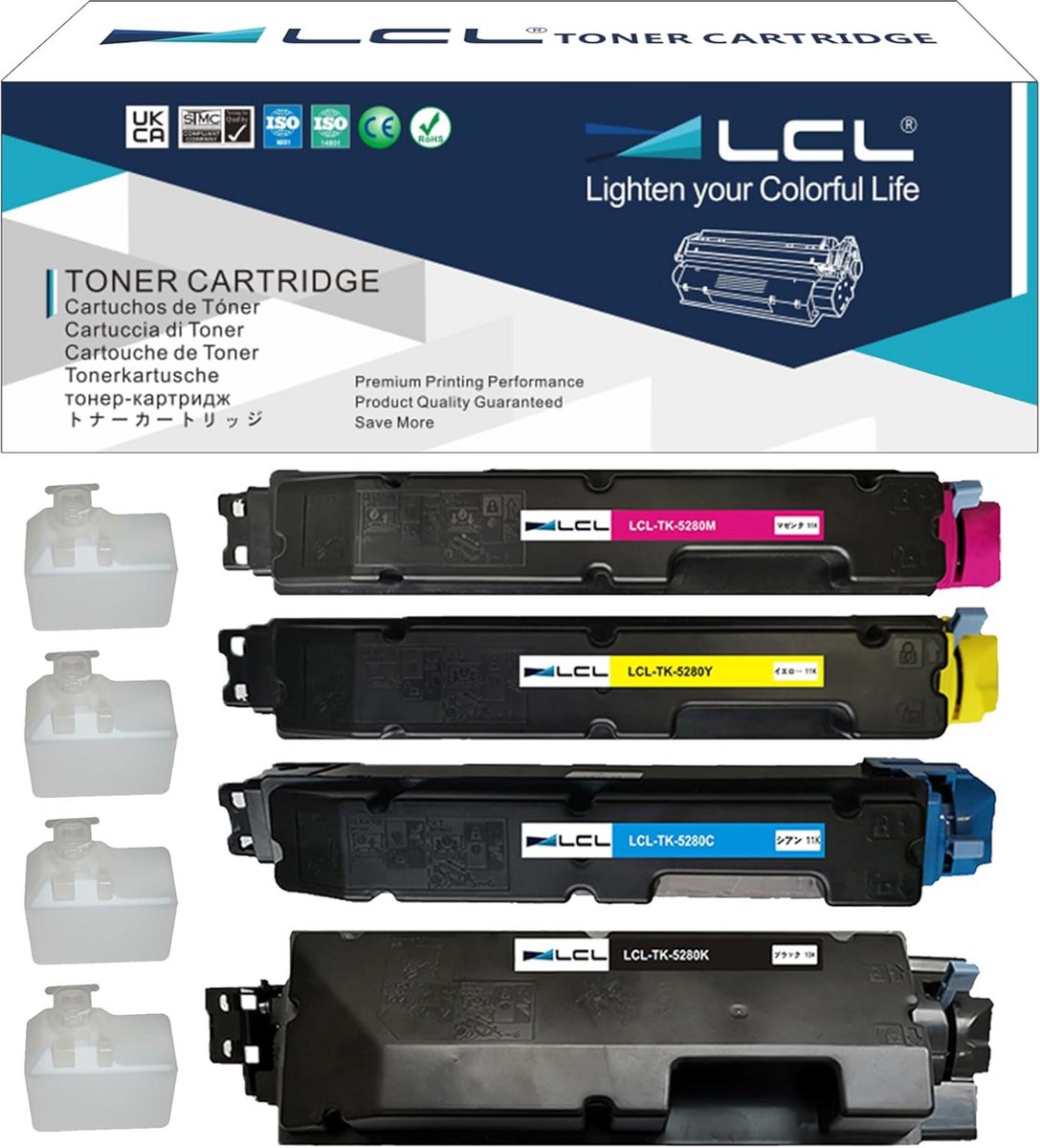 4-Pack Toner Cartridge Compatibel met TK-5280 voor Ecosys M6235ci, M6635cidn, P6235cdn