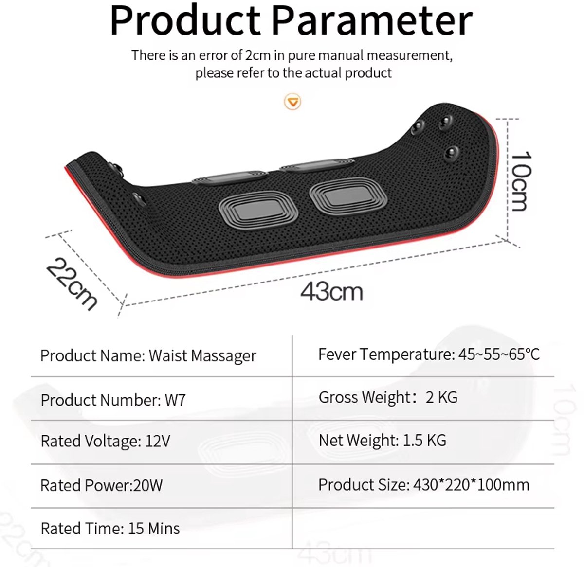 Draagbare EMS Taille- en Rugmassage Band met Warmte – Elektrische Oogmassager met Luchtcompressie, Trillingen en Verwarming voor Rugpijn, Lendenmassage, Spierontspanning en Thuisgebruik thumbnail 3