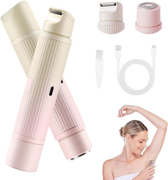 Bikini trimmer voor vrouwen, nieuw apparaat voor het verwijderen van gezichtshaar bij vrouwen, 2-in-1 elektrisch scheerapparaat voor de intieme zone van vrouwen, scheerapparaat voor de intieme zone van vrouwen, scheerapparaat
