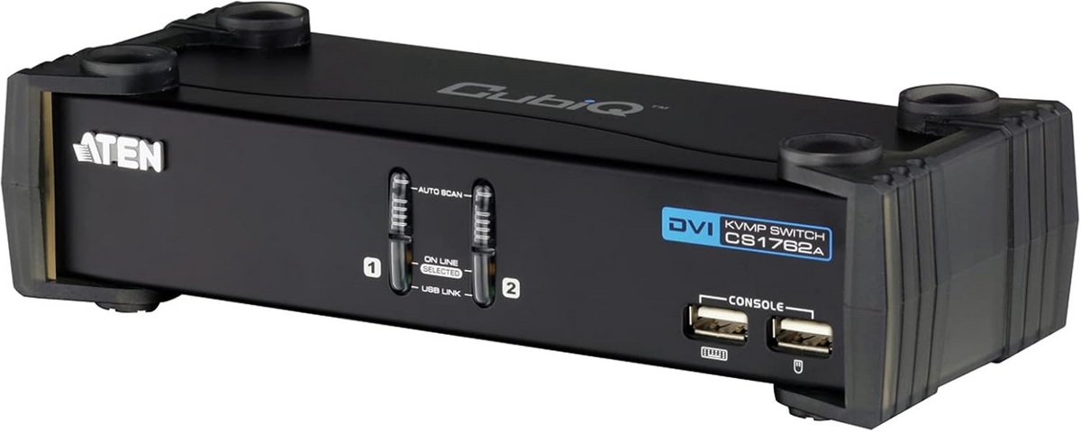DVI USB 2-Poorts KVM Switch met Audio Ondersteuning Zwart
