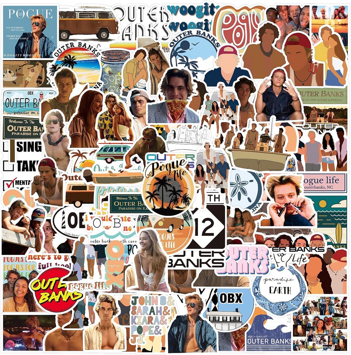 101 Stuks Vinyl Stickers Set voor Telefoon, Laptop en Waterdecoratie