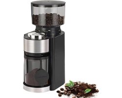 Koffiemolen - Elektrische koffiemolen - Espressomolen - 25 maalstanden - Timer voor 2-12 kopjes - Bediening met één knop - Gemakkelijk schoon te maken - Geschikt voor thuis en op kantoor - Zwart