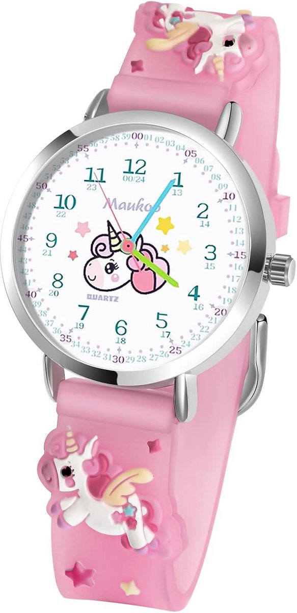 3D Kinderhorloge met Siliconen Band - Waterdicht Polshorloge voor Jongens en Meisjes