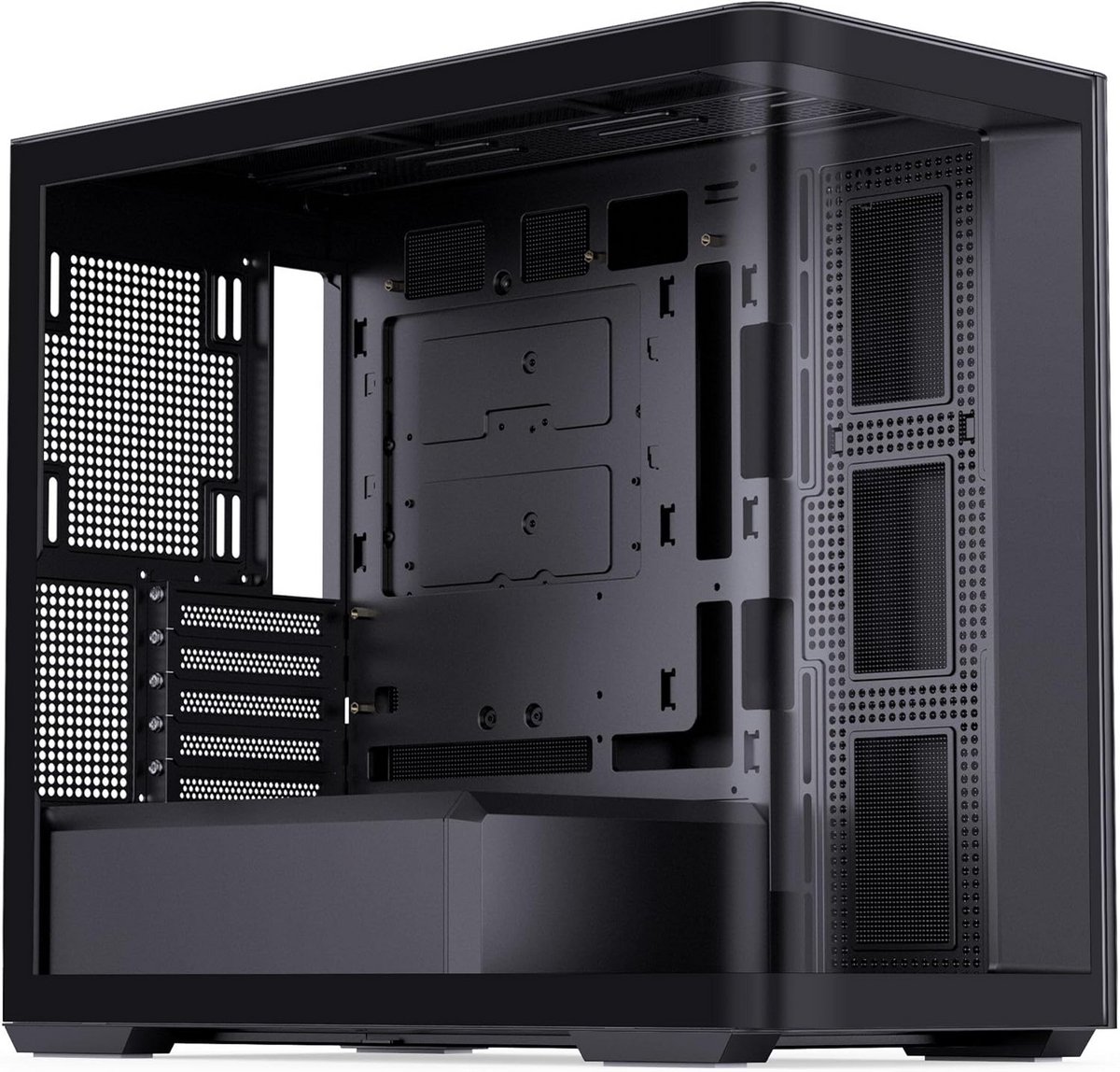 Mid-Tower PC Behuizing met 270 Graden Gebogen Gehard Glas - Zwart