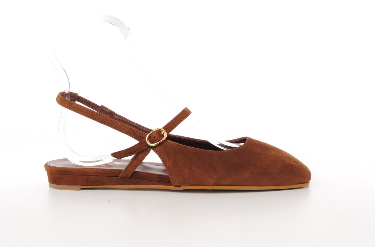 Maury dames slingback Lucienne suède bruin