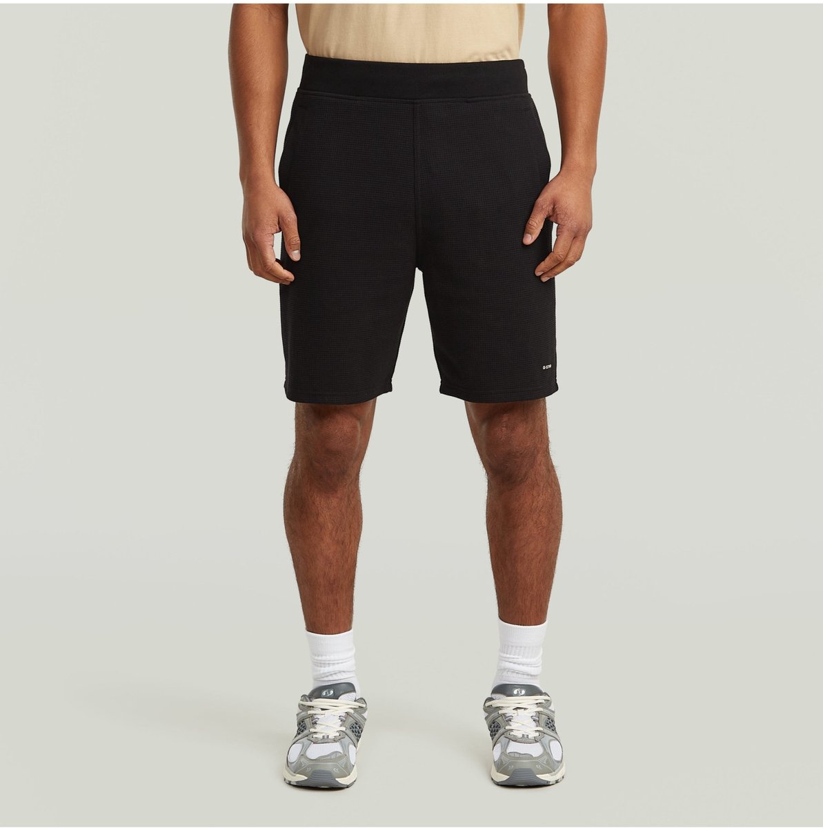 G-Star Zwarte gebreide shorts met structuur