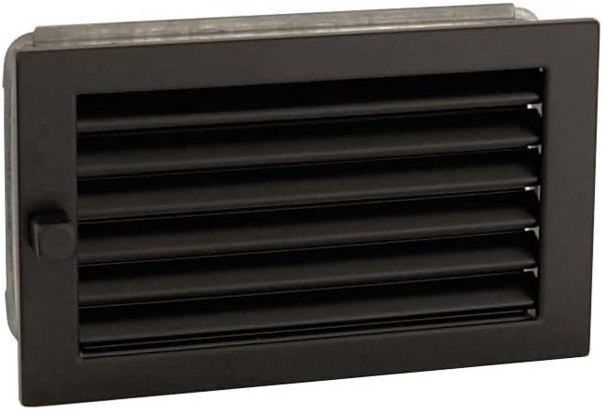 Zwart Warmeluchtrooster 25x15 cm voor Kachel en Open Haard - Ventilatie Rooster