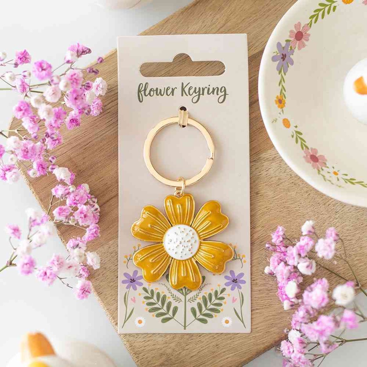 Something Different - Yellow Daisy Sleutelhanger - Multicolours