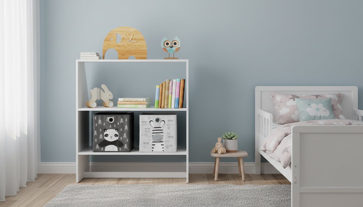 Dakkapelkast voor schuine daken – Casa Velluto Sonoma 90x100 cm – Wand- en Vrijstaande Boekenplank, Ruimtebesparende Nichekast, Moderne Wit Opbergkast voor Woonkamer, Slaapkamer en Thuiswerkplek