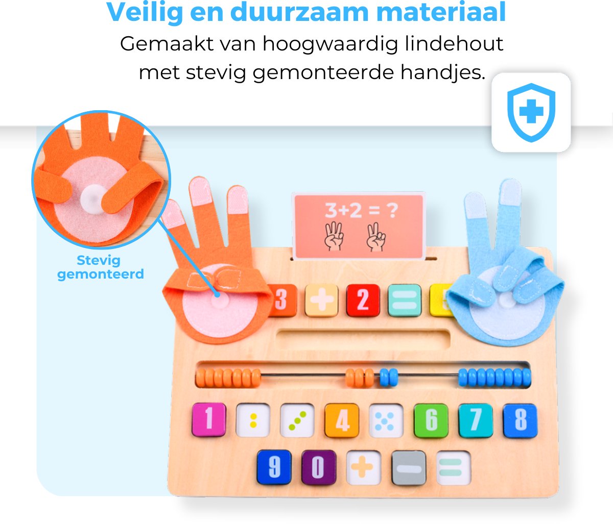 Mauzek® Dubbelzijdig Rekenbord - Montessori speelgoed - Rekenen - Houten speelgoed - Schrijven - Getallen - Cijfers leren - Educatief speelgoed -Sensorisch speelgoed - Peuter speelgoed - Jongens - Meisjes - Kind - 3 jaar - 4 jaar - 5 jaar - 6 jaar — afbeelding 7