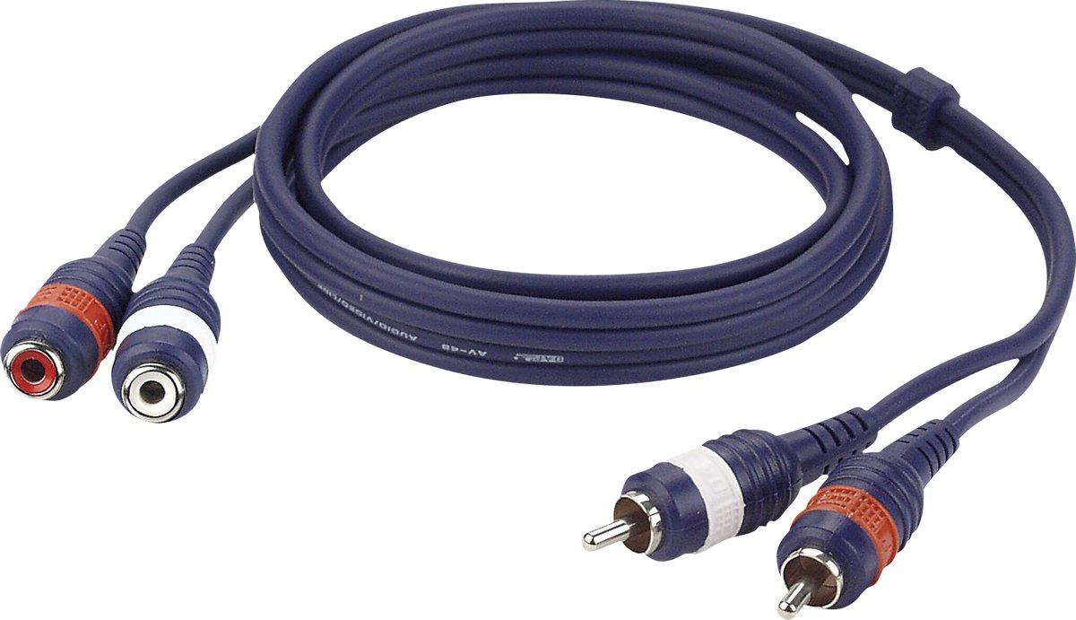 DAP Audio Tulp Verlengkabel 1,5m - RCA Verlengkabel - 2x RCA Male naar 2x RCA Female - 1,5m