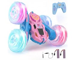 Nexar Bestuurbare Auto - RC Stunt Auto - 360° - Met LED Verlichting & 2 Accu's - Bestuurbare Auto voor Jongens & Meisjes - Roze