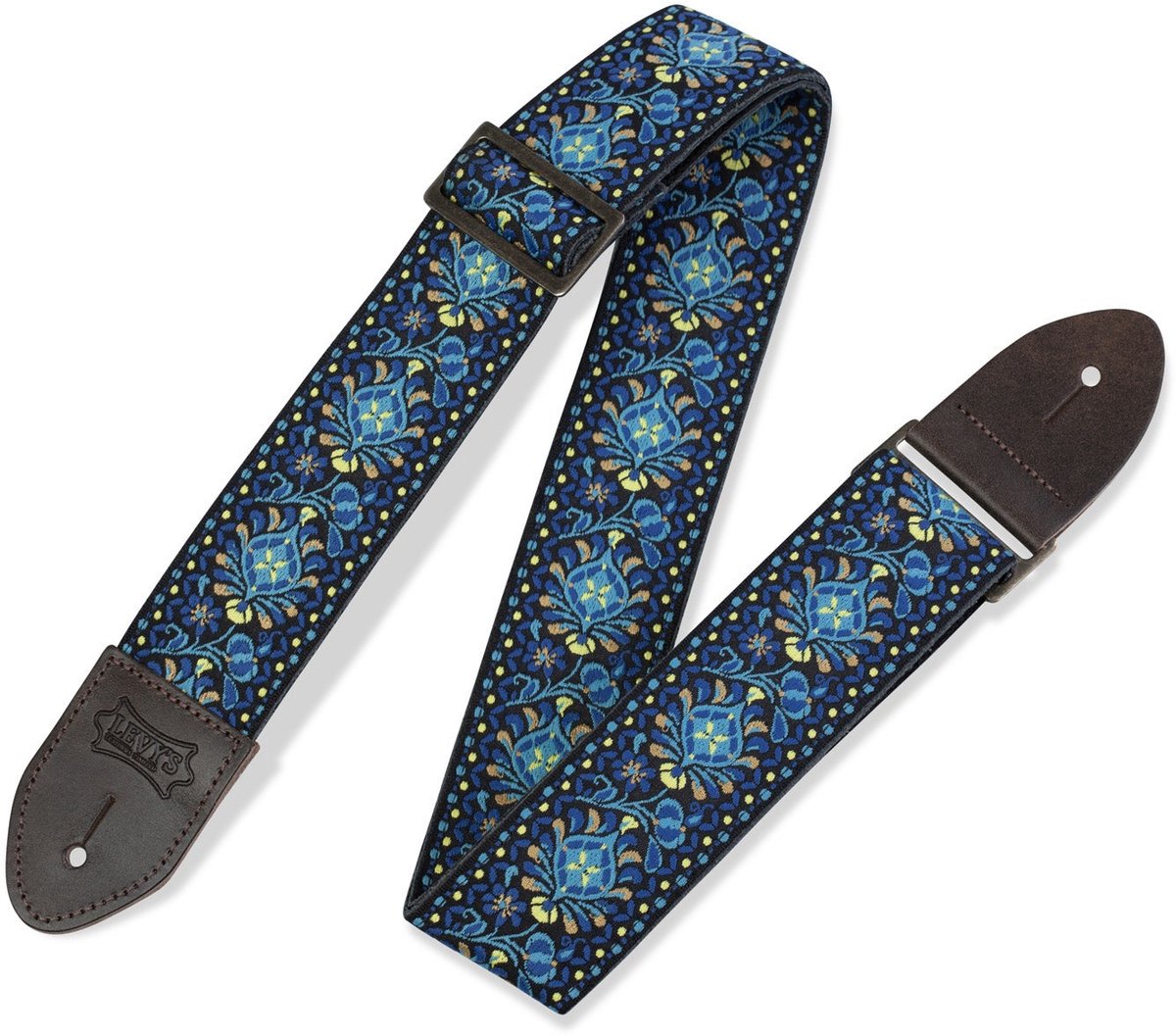 Levys Leathers M8HTV-004 geweven gitaarband met print - vintage blauw