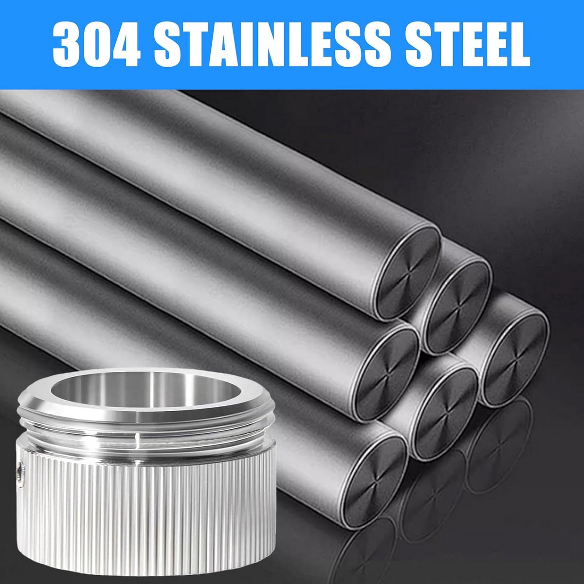 Set van 4 Radiatoradapter M30 x 1,5 voor Verwarmingsthermostaatventielen - Roestvrij Staal