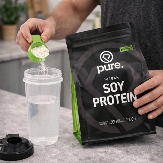 Pure. Soy Protein - Peach Mango - 2000g - hoogwaardige soja eiwit - 26g eiwit per portie - vegan - plantaardig eiwitpoeder van Pure — afbeelding 2