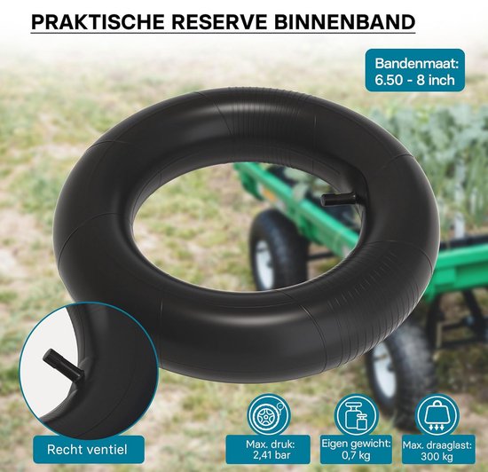 Stevige Binnenband voor Gazonmaaierband 16 x 6.50 - 8 met Recht Ventiel — afbeelding 5