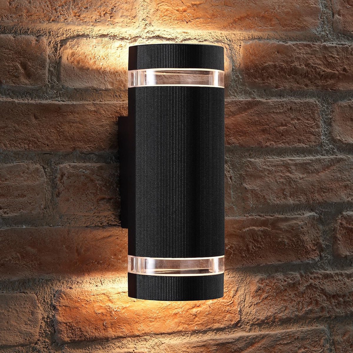 Dubbele Up & Down Wandlamp - Zwart - Inclusief Warme Witte LED