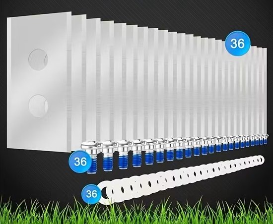 36x Robotmaaier Mesjes RVS - Universeel Compatibel met Mammotion Luba 1 & 2 en Yuka - Dubbelzijdige Reservemessen - Extra Sterk & Duurzaam - Inclusief Schroeven van Merkloos	 — afbeelding 3