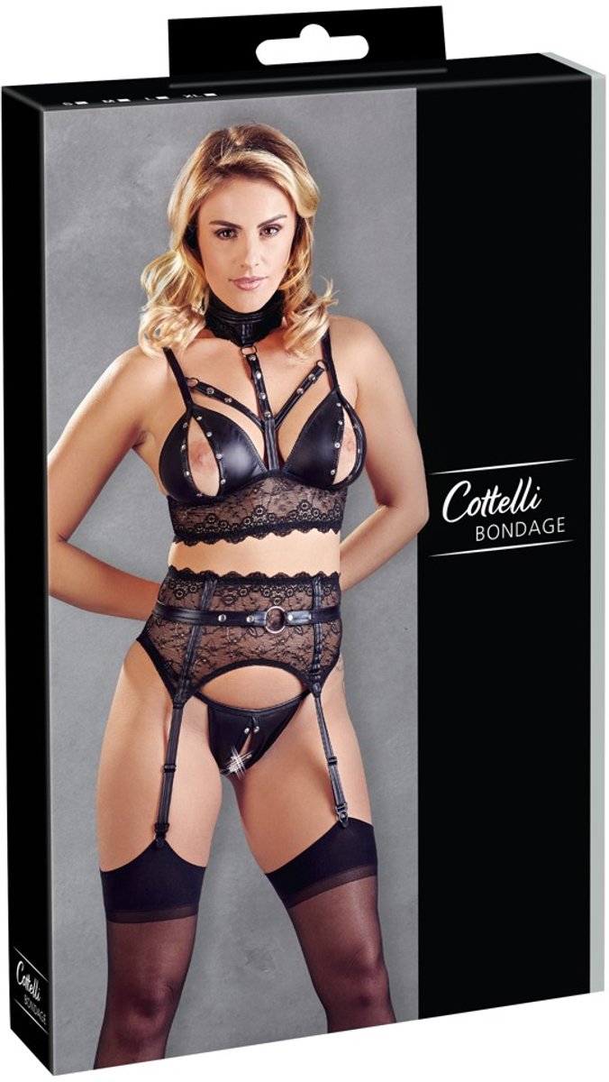 Sexy bondage jarretelset - Maat M